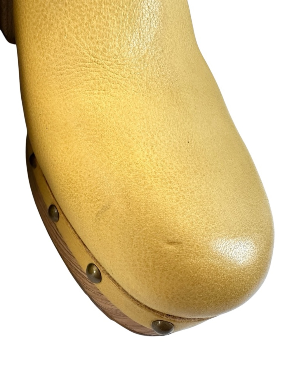 Kork-Ease Yellow Leather Braided Clog Mules - Picture 12 of 16